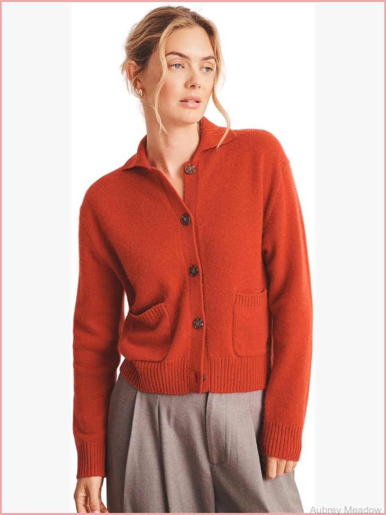 Luxe Cashmere Collared Cardigan - Relaxed Fit, Button Front